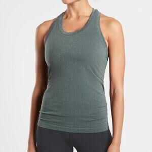 Athleta Momentum sleeveless dark green shine sparkly racerback tank top size M